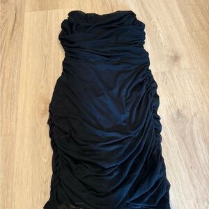 Elegant Black Ruched Dress